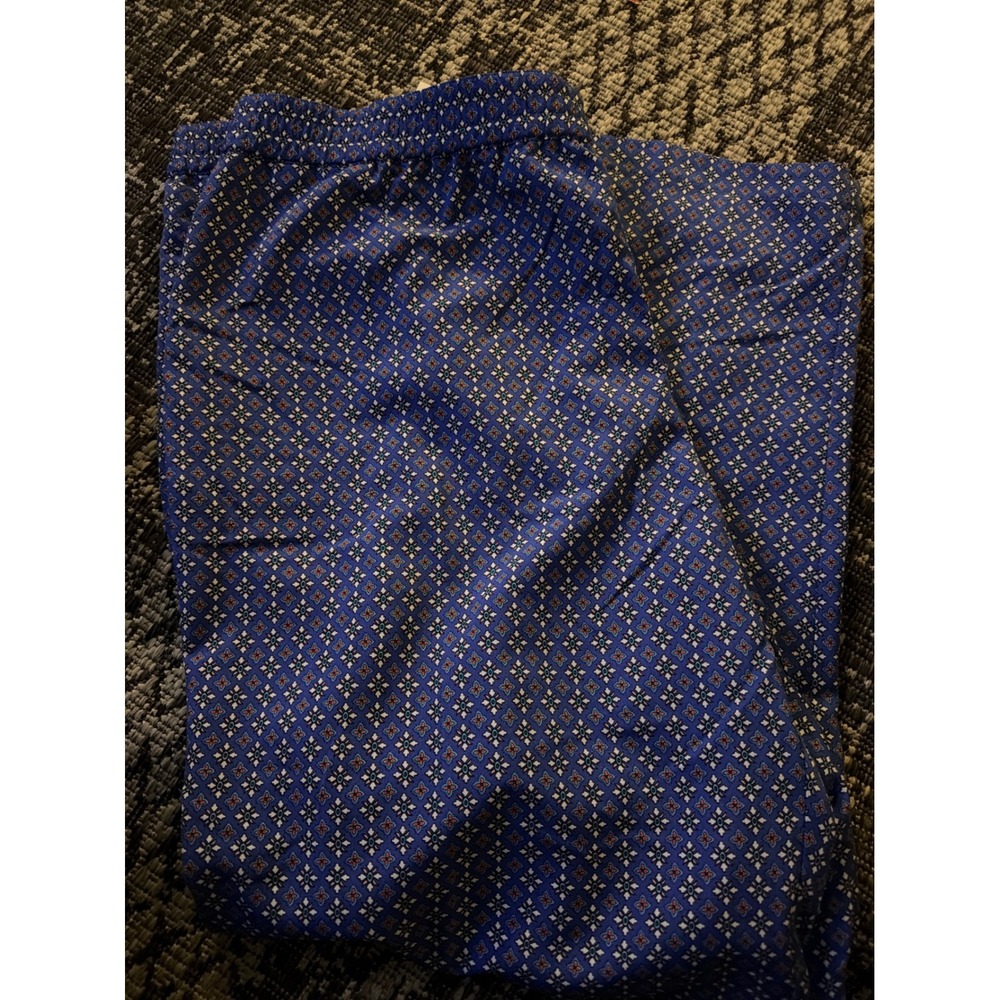 Talbots Woman Blue Geometric Print Pull On Pants Plus Size 18W NWT